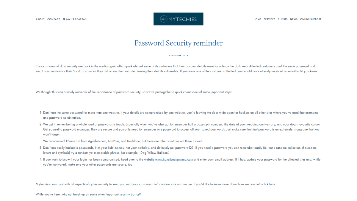 BLOG Passwords MyTechies